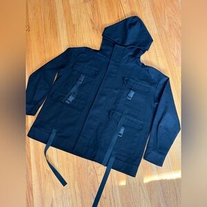 oversized black techwear jacket